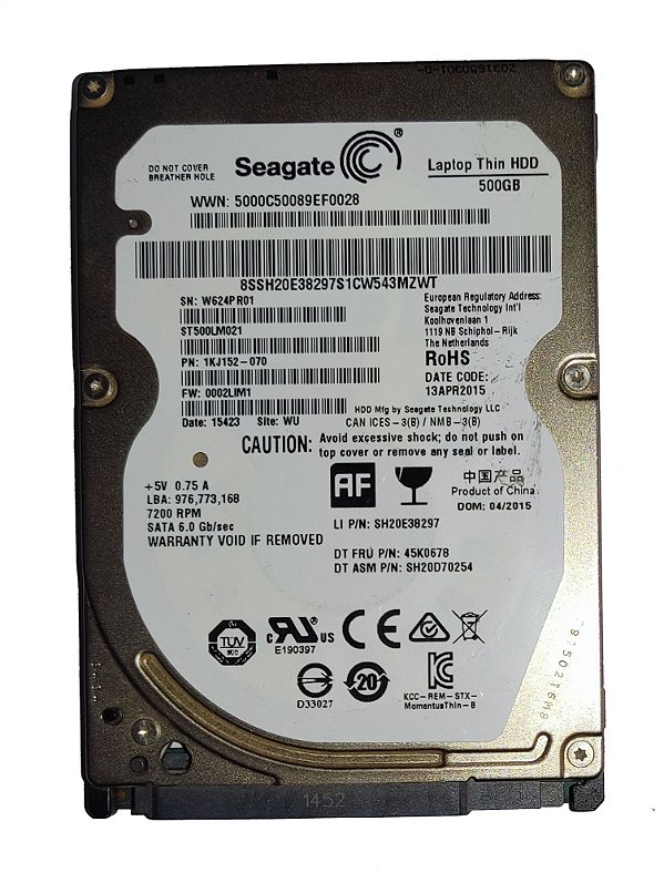 HD SATA 2.5 500Gb SLIM SEAGATE ST500LM021