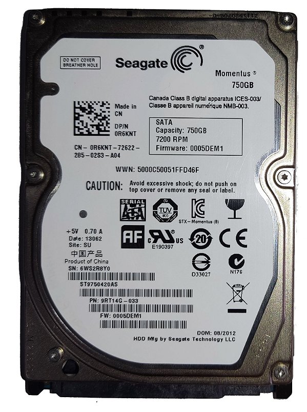 HD SATA 2.5 750Gb SEAGATE ST9750420AS