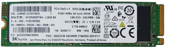 SSD NVMe 256GB SK HYNIX PC601 M2 2280 GEN 3X4