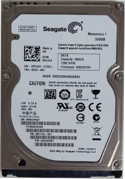 HD SATA 2.5 500Gb SEAGATE ST9500423AS