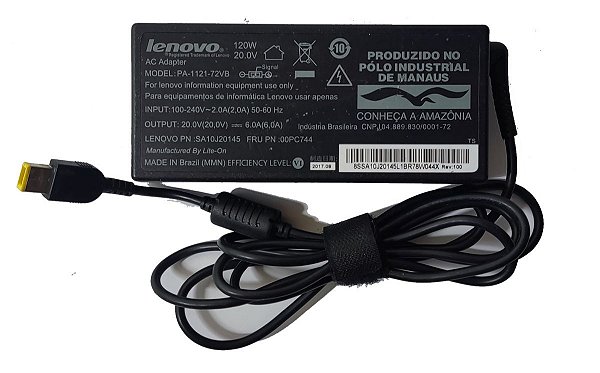 FONTE NOTE LENOVO PA-1121-72VB 20V 120W 6A BIVOLT ORIGINAL