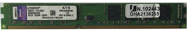 MEMORIA DESKTOP DDR3 4Gb 1333 MHZ KINGSTON KVR1333D3N9/4G
