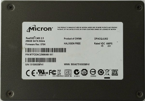SSD SATA 256 GB 2.5" MICRON