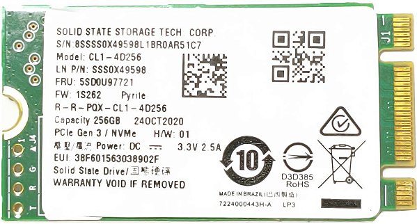 SSD NVMe 256GB SSSTC CL1-4D256 M2 2280