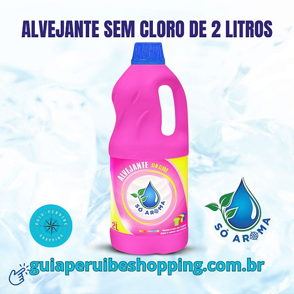 Alvejante liquido de 2 litros tira manchas sem cloro em Peruíbe