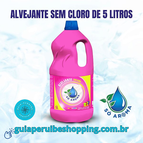 Alvejante liquido de 5 litros tira manchas sem cloro em Peruíbe
