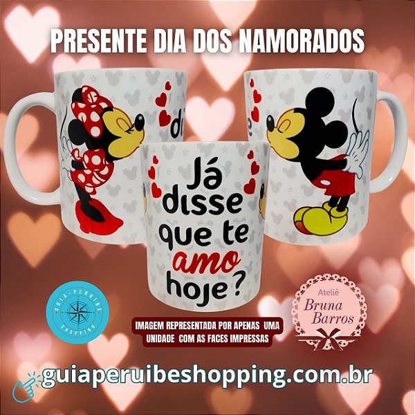 Caneca personalizada dia dos namorados Mickey e Minnie em Peruíbe