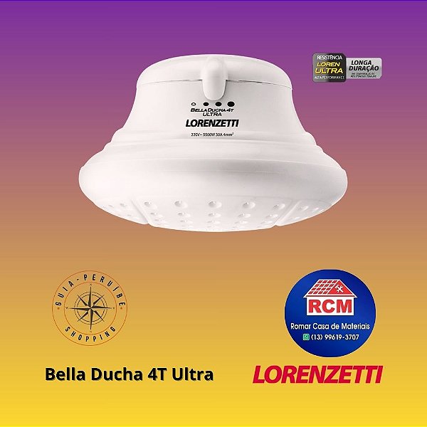 Chuveiro elétrico Bella Ducha 4 Temperaturas 220v Lorenzetti na RCM em Peruíbe