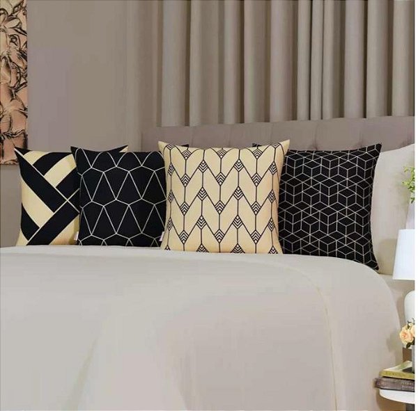 Kit 4 Almofadas Decorativas 45x45 em Veludo Premium com Enchimento Antialérgico