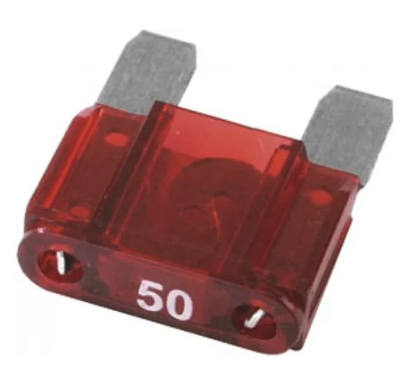 Kit 100 Fusível Automotivo Lamina Max 50 Amperes