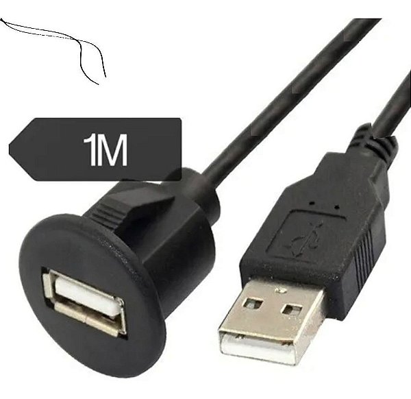 Cabo Usb Plug Extensor Dvd Multimídia Painel Extensão 1m