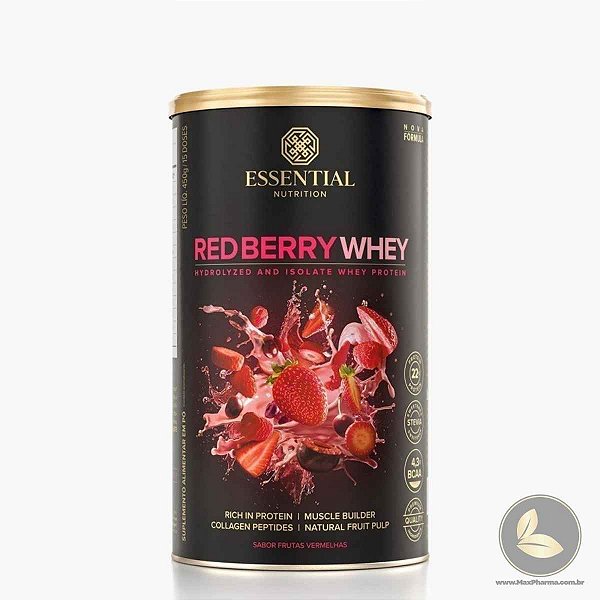Red Berry Whey Lata 15 Doses Essential Nutrition