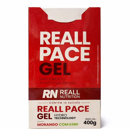 Display 10 unid. Reall Pace Gel Morango com Kiwi 40g Reall Nutrition