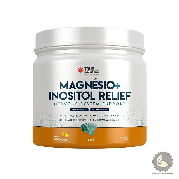 Magnésio + Inositol Relief 1.0 Limão Siciliano 300g True Source