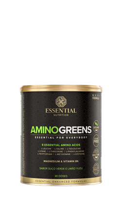 Amino Greens Suco Verde e Limão Yuzu Box 30 Sachês 240g Essential Nutrition