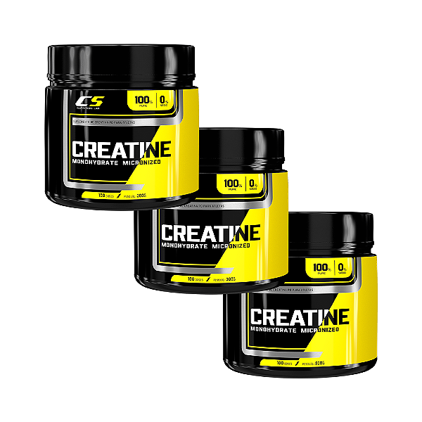 Kit 3 Creatinas Monohidratada 300g - 100% Pura - CS Nutrition Lab