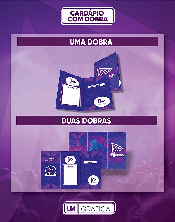 CARDÁPIO COM DOBRAS