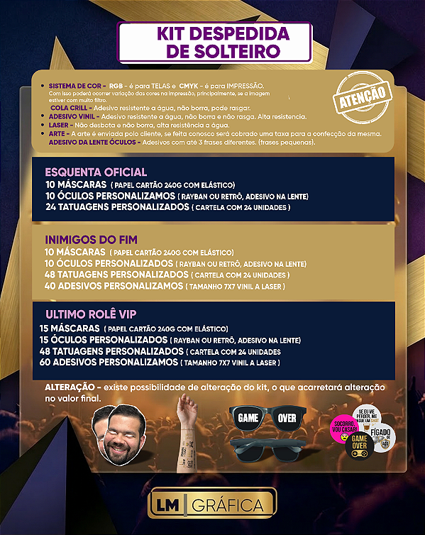 KIT DESPEDIDA DE SOLTEIRO