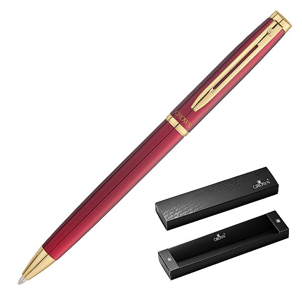 CANETA CROWN LIBRA GOLD ESF BORDO