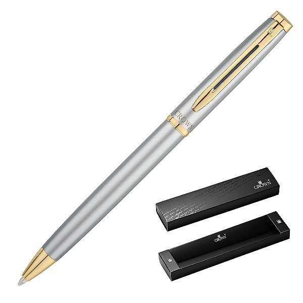 CANETA CROWN LIBRA GOLD ESF PRATA