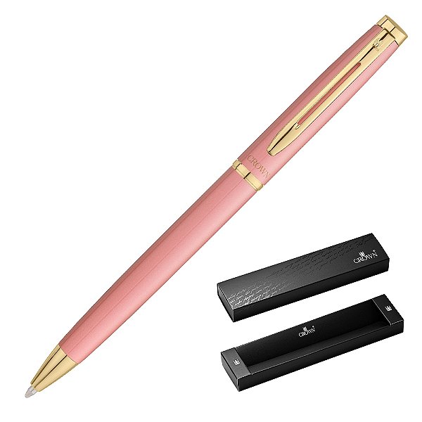 CANETA CROWN LIBRA GOLD ESF ROSA