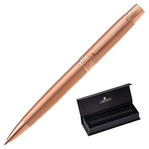 CANETA CROWN MASTER GOLD ESF OURO ROSA