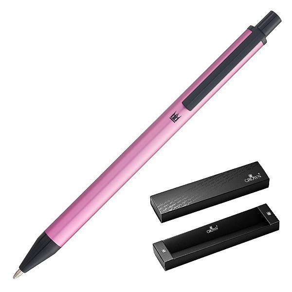 CANETA CROWN METALIC ESF ROSA