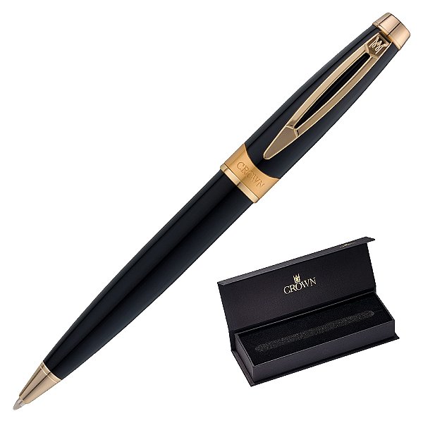 CANETA CROWN PICASSO GOLD ESF - PRETA