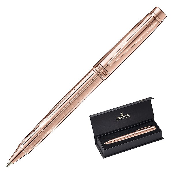 CANETA CROWN SAFIRA ESF OURO ROSA