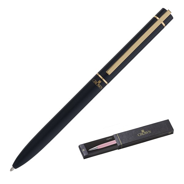 CANETA CROWN SENSATION ESF PRETA COM DOURADO