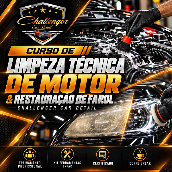 Curso de Limpeza Técnica de Motor e Restauração de Farol