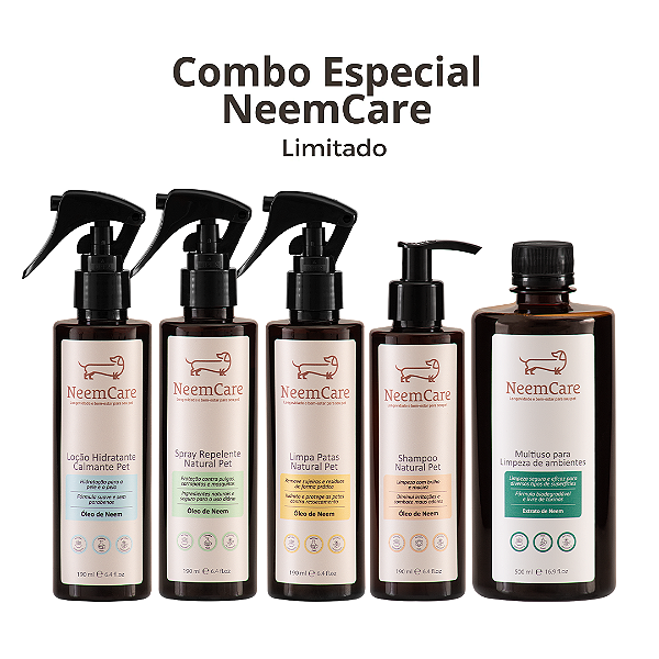 Combo Especial NeemCare – Proteção Limpeza e Hidratação Natural para Seu Pet