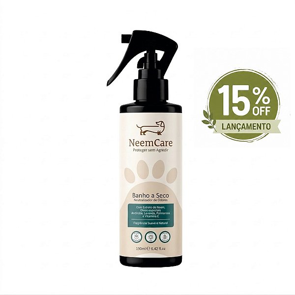 Banho a Seco para Cães e Gatos com Extrato de Neem | Higiene prática com neutralização de odores