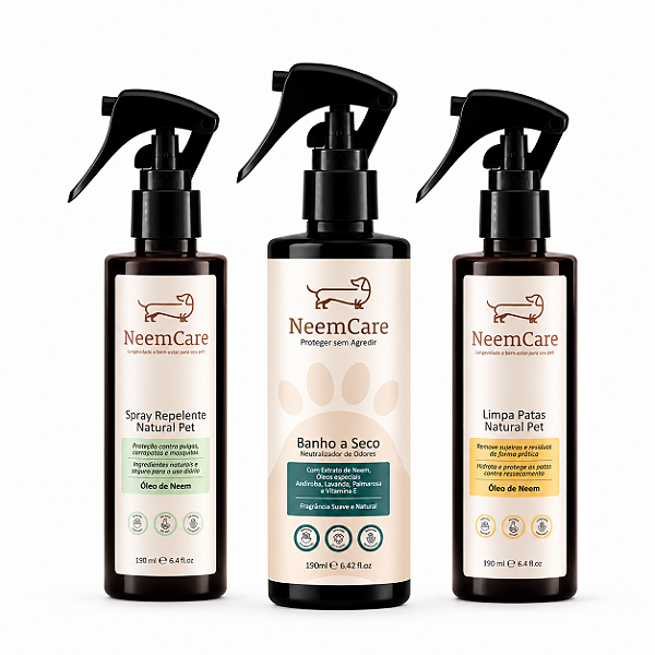 Kit Passeio | Repelente, Limpa Patas e Banho a Seco