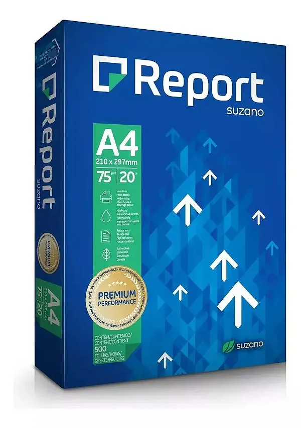 Papel Sulfite A4 Report Resma 75g c/ 500fls - Branco