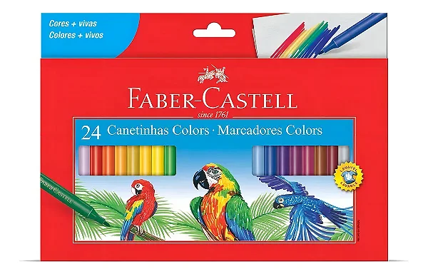 Canetas Hidrográfica C/ 24 cores - Faber Castell