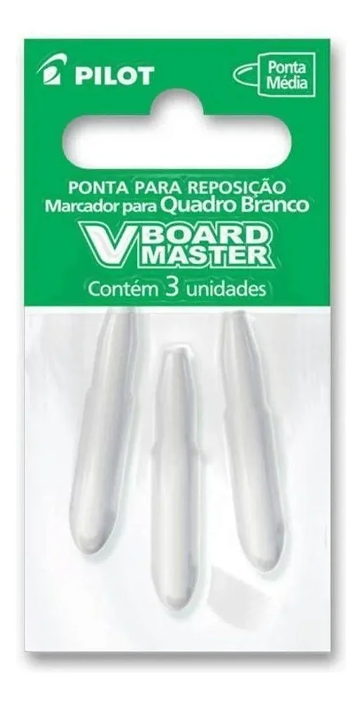 Refil Ponta Pincel Marcador Board Master C/ 3 und, Ponta Média - Pilot