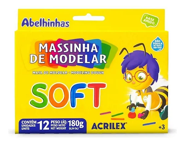 Massinha de Modelar 12 Cores - Acrilex