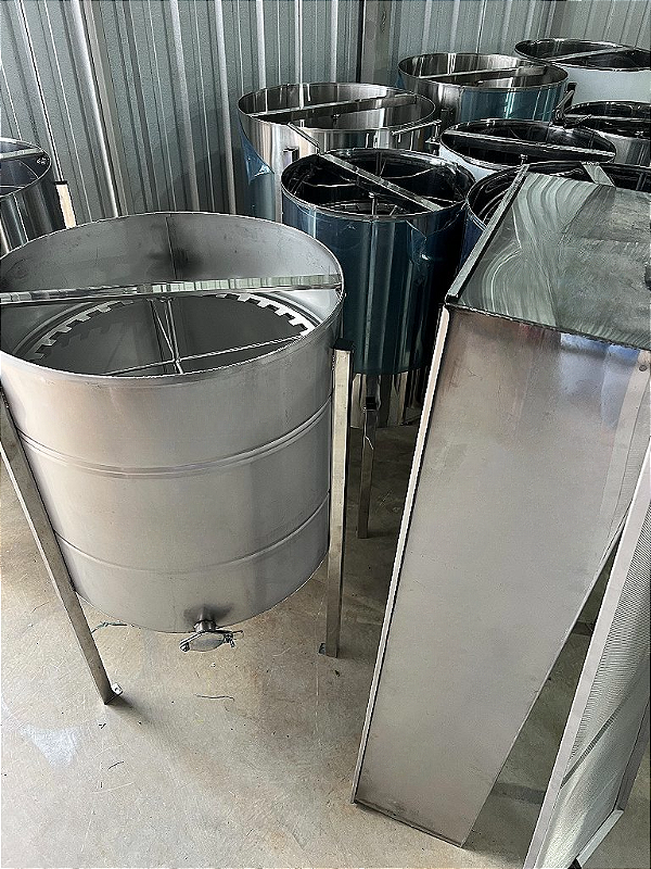 Kit inox 304 centrífuga manual 32 quadros 12 ninho + mesa 32 quadros