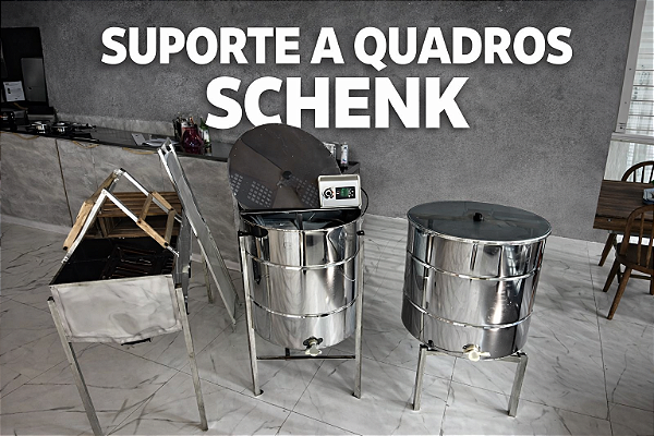 Quadros SCHENK Kit Apícola Centrífuga Elétrica 32 quadros + Decantador 200kg + Mesa Desoperculadora 32 quadros