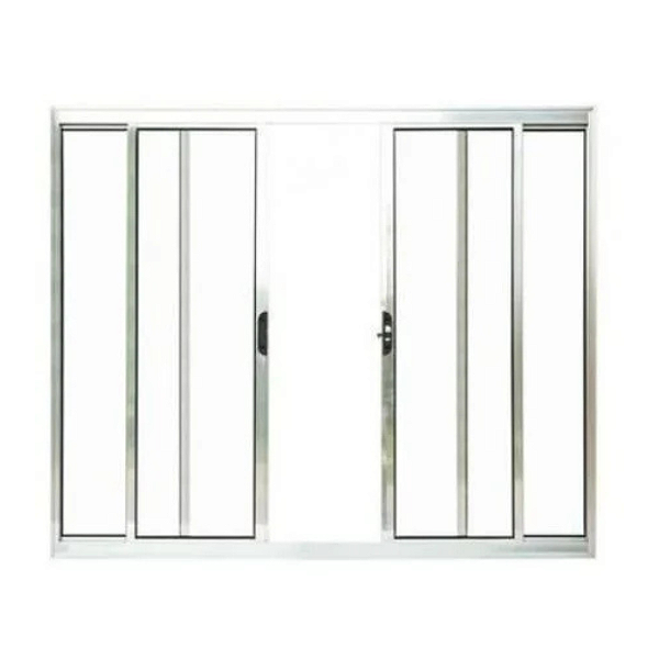 Janela Vitro 4 Folhas Sem Grade - Alumínio Brilhante - Linha Modular
