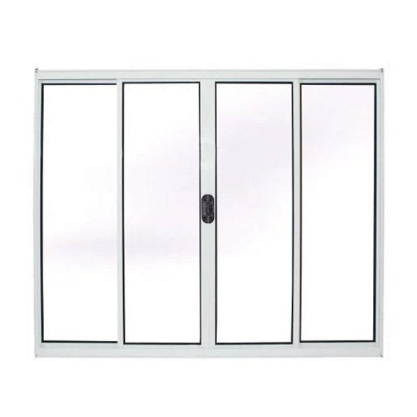 Janela Vitro 4 Folhas Sem Grade - Alumínio Branco - Linha Modular