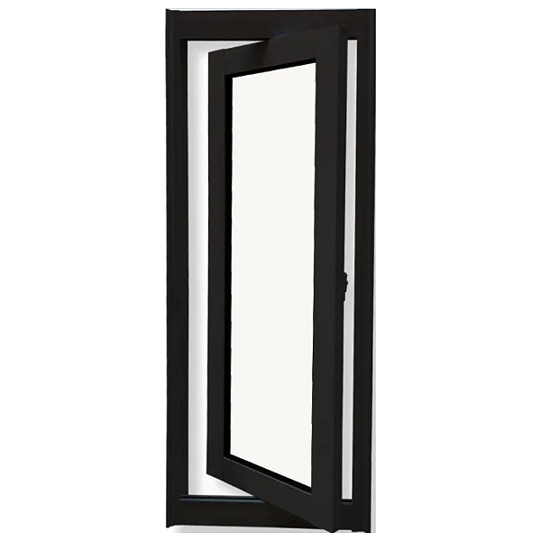 Janela Capelinha Vidro Liso Incolor - Alumínio Preto - Linha 25