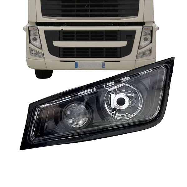 FAROL AUXILIAR PARA VOLVO FH/FM ESQ BLACK C/LONGO E NEBLINA