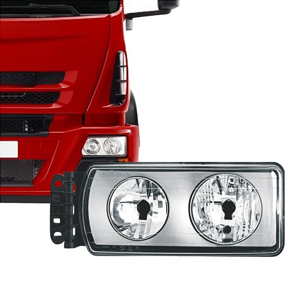 FAROL PARA IVECO STRALIS 2006 A 2009 ESQUERDO H7 FUNDO CINZA