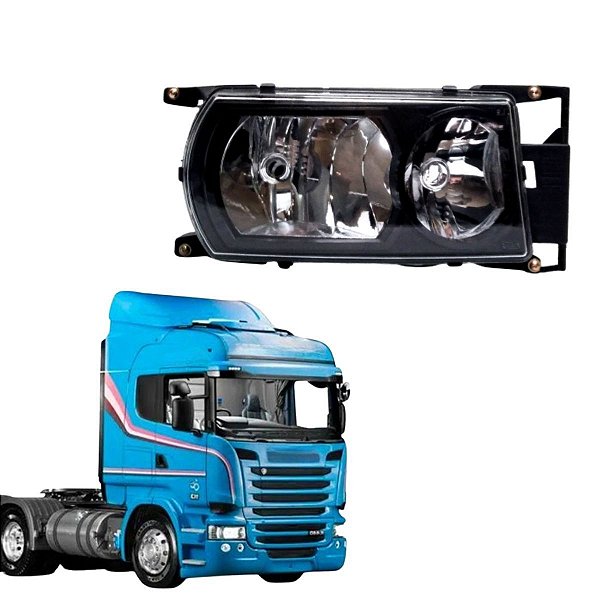 FAROL MÁSCARA NEGRA PARA CAMINHÃO SCANIA S5 DIR BIVOLT NINO