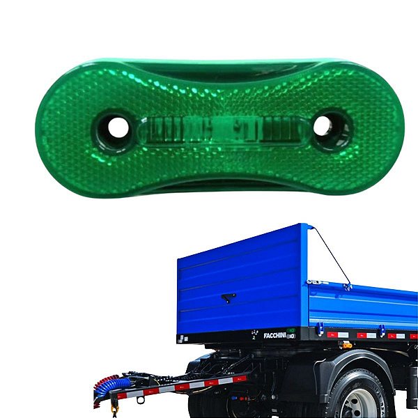 LANTERNA ABS PARA CARRETA FACCHINI LATERAL 24V ASPOCK VERDE