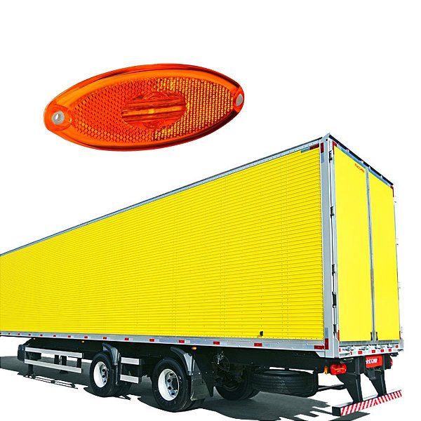 LANTERNA LATERAL LED BIVOLT CAMINHÃO CARRETA AMBAR SINALSUL