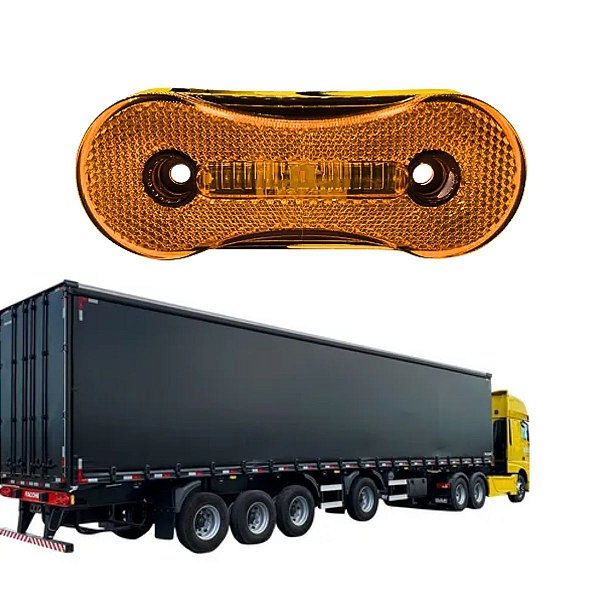 LANTERNA LATERAL BAÚ CARRETA FACCHINI DELIMITADORA ÂMBAR 24V