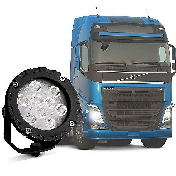 ROL AUXILIAR UNIVERSAL REDONDO 12/24V 9 LEDS 9W BRANCO